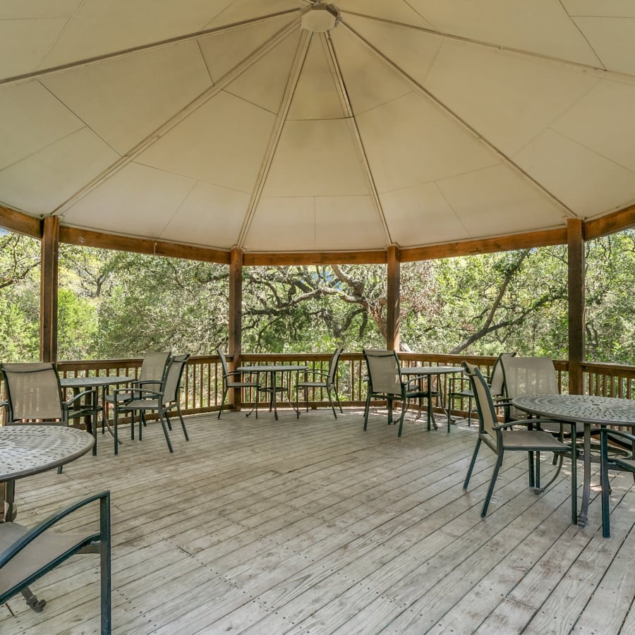 Outdoor gathering area at The Anthony at Canyon Springs in San Antonio, Texas