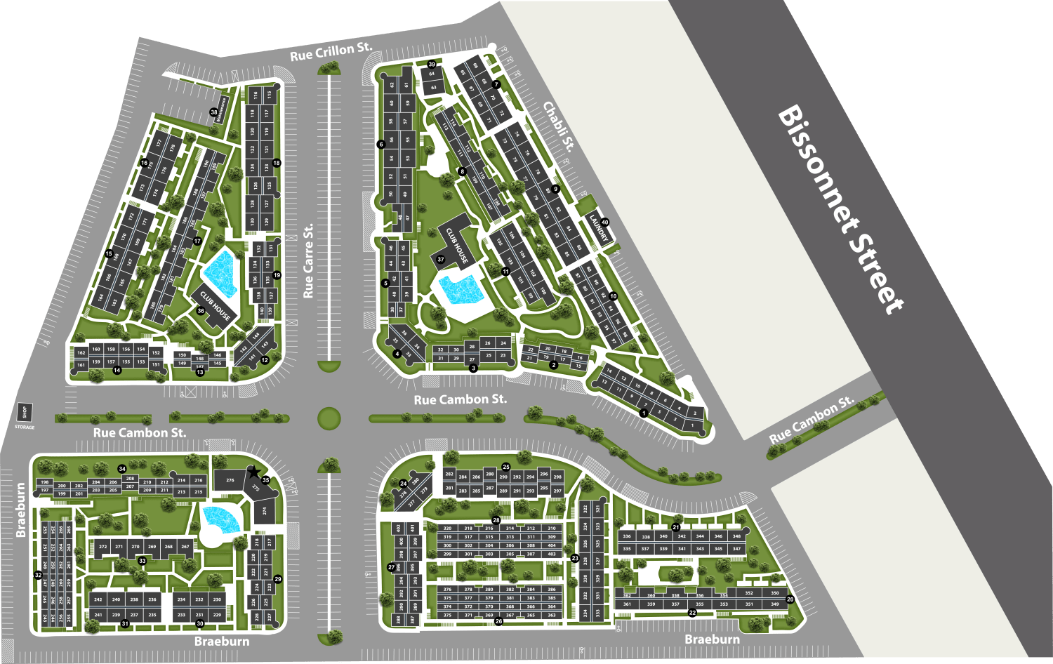 SiteMap at Sharpstown Garden in Houston, Texas