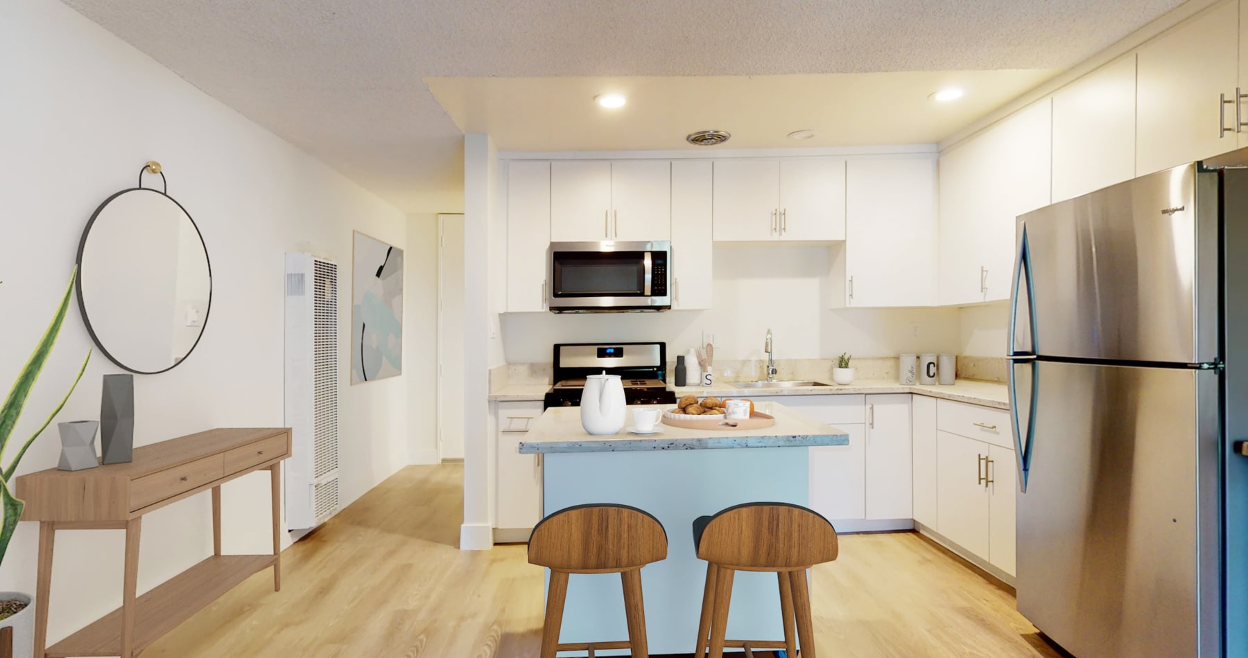 View a virtual tour of our studio apartment at Mediterranean Village in West Hollywood, California