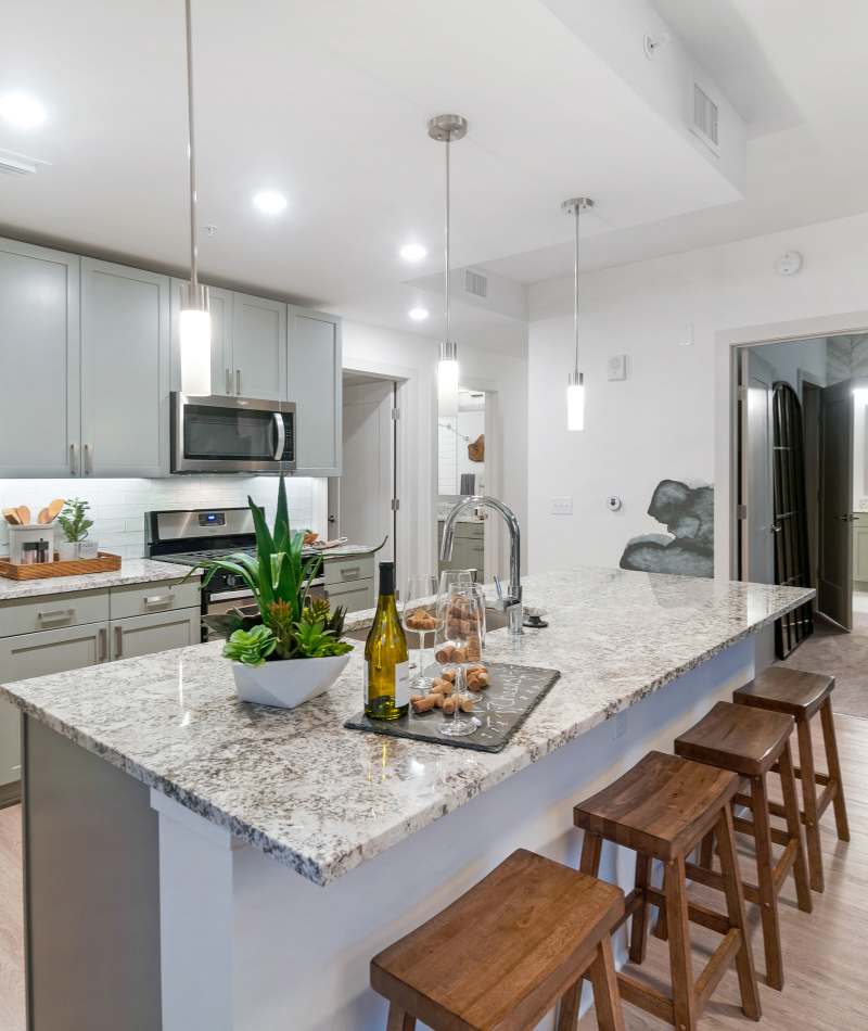 Kitchen with island at Vireo in Atlanta, Georgia