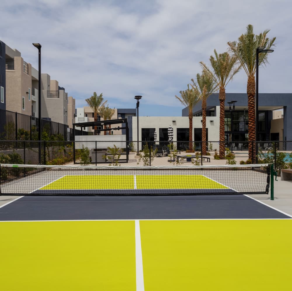Outdoor sport court with net at Continuum Apartments in Las Vegas, Nevada