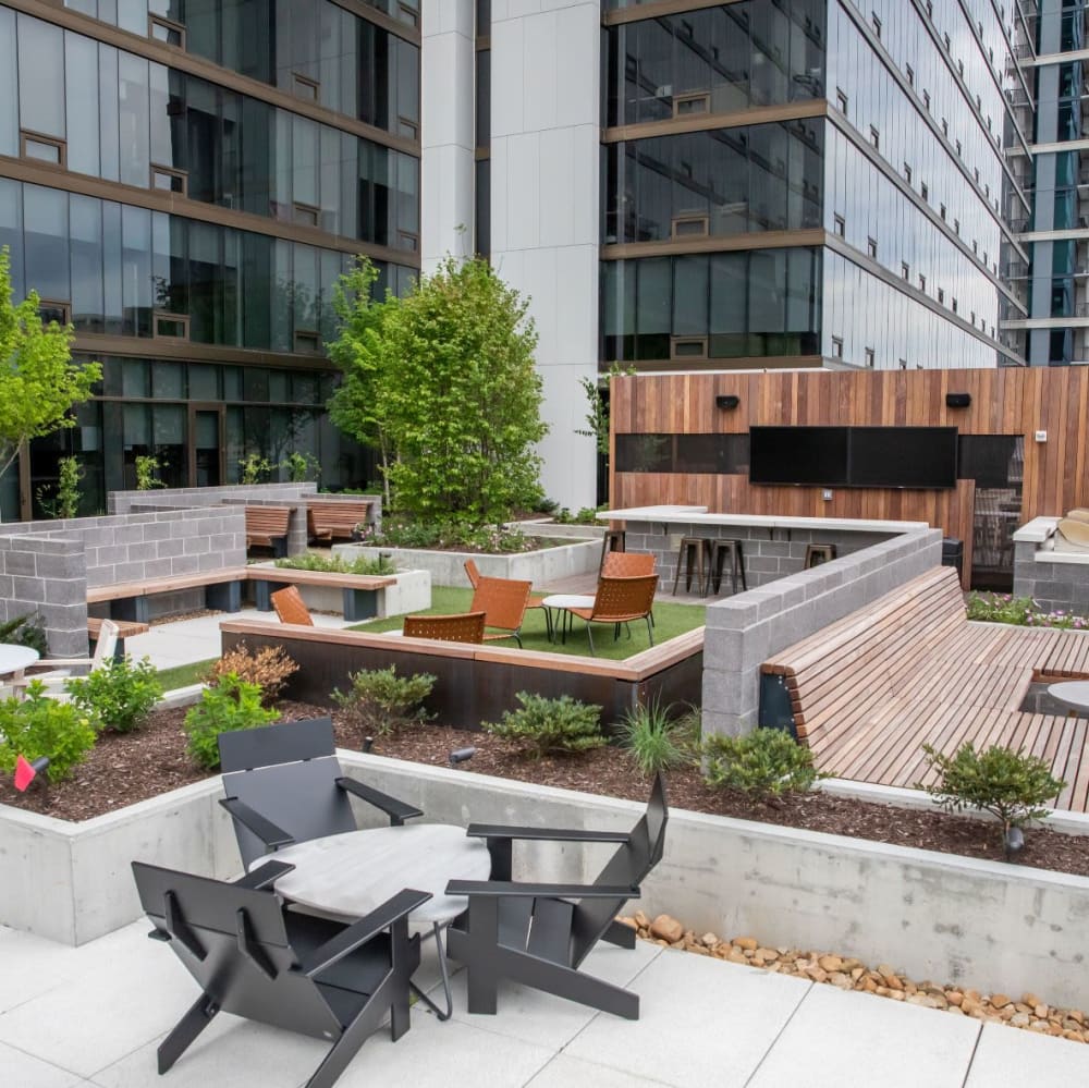 Spacious amenity deck and event space with chef's grills and outdoor entertainment Kenect Nashville in Nashville, Tennessee