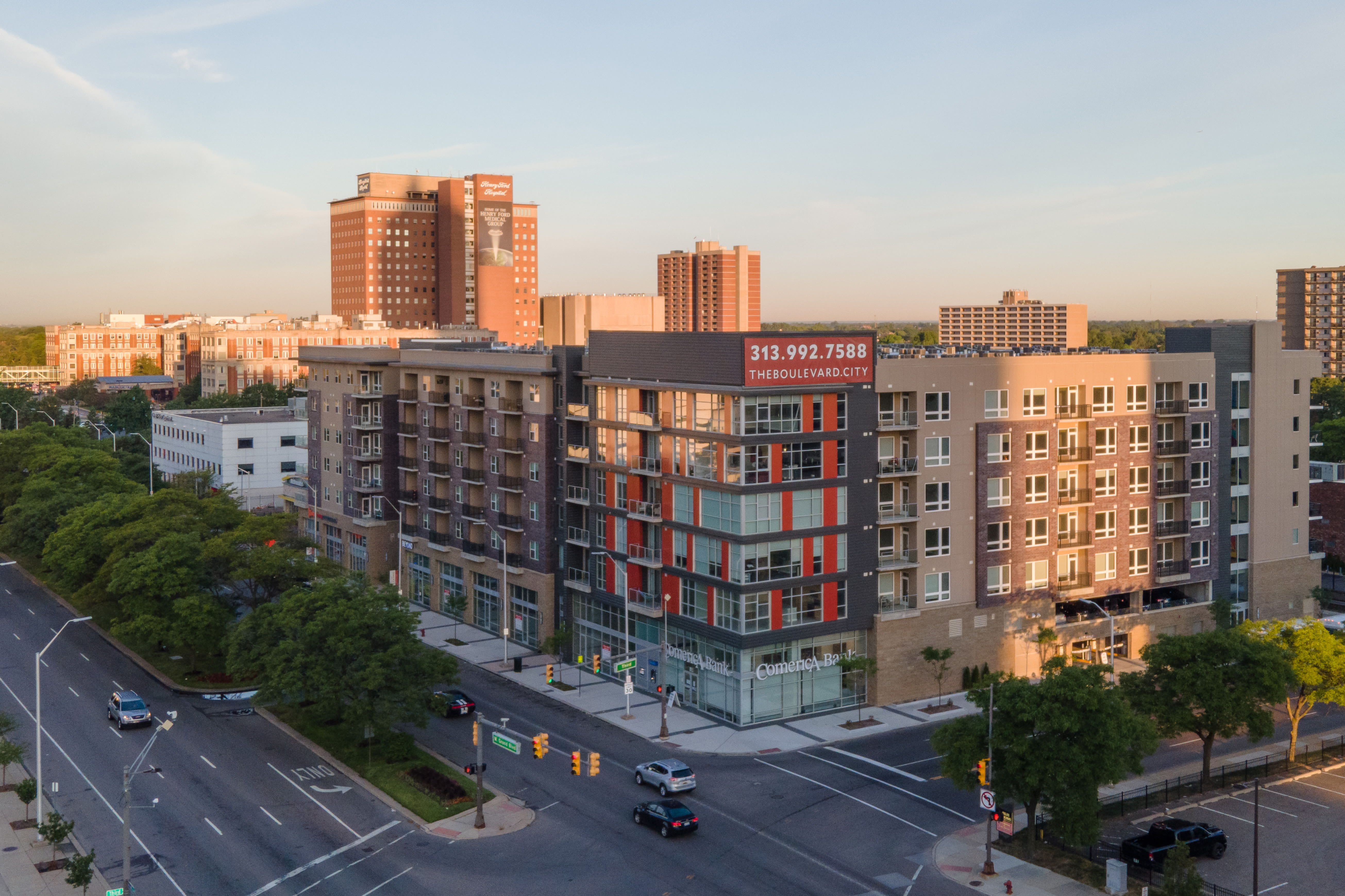 Furnished suites at The Boulevard in Detroit, Michigan