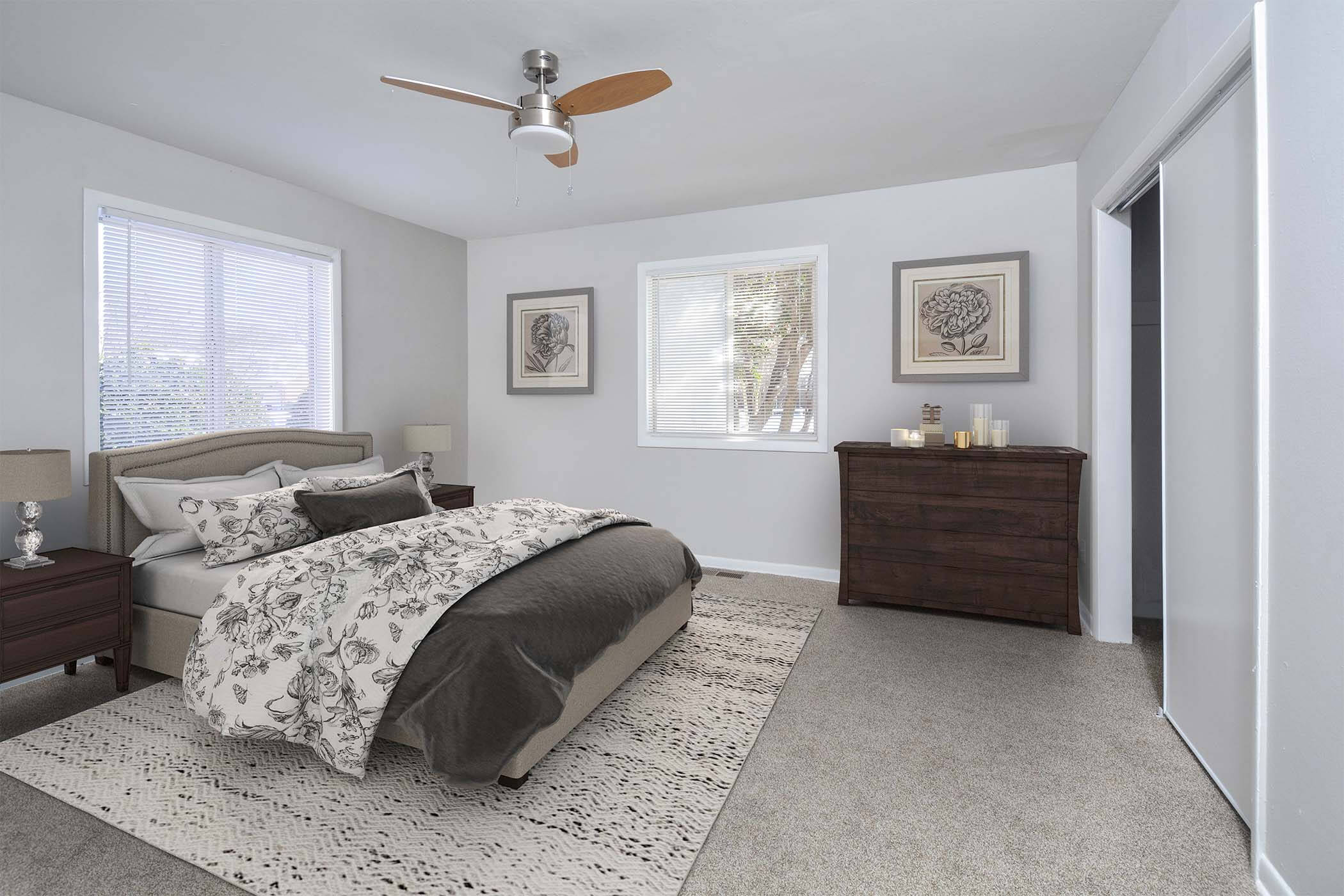 Cozy bedroom at Harborstone in Newport News, Virginia