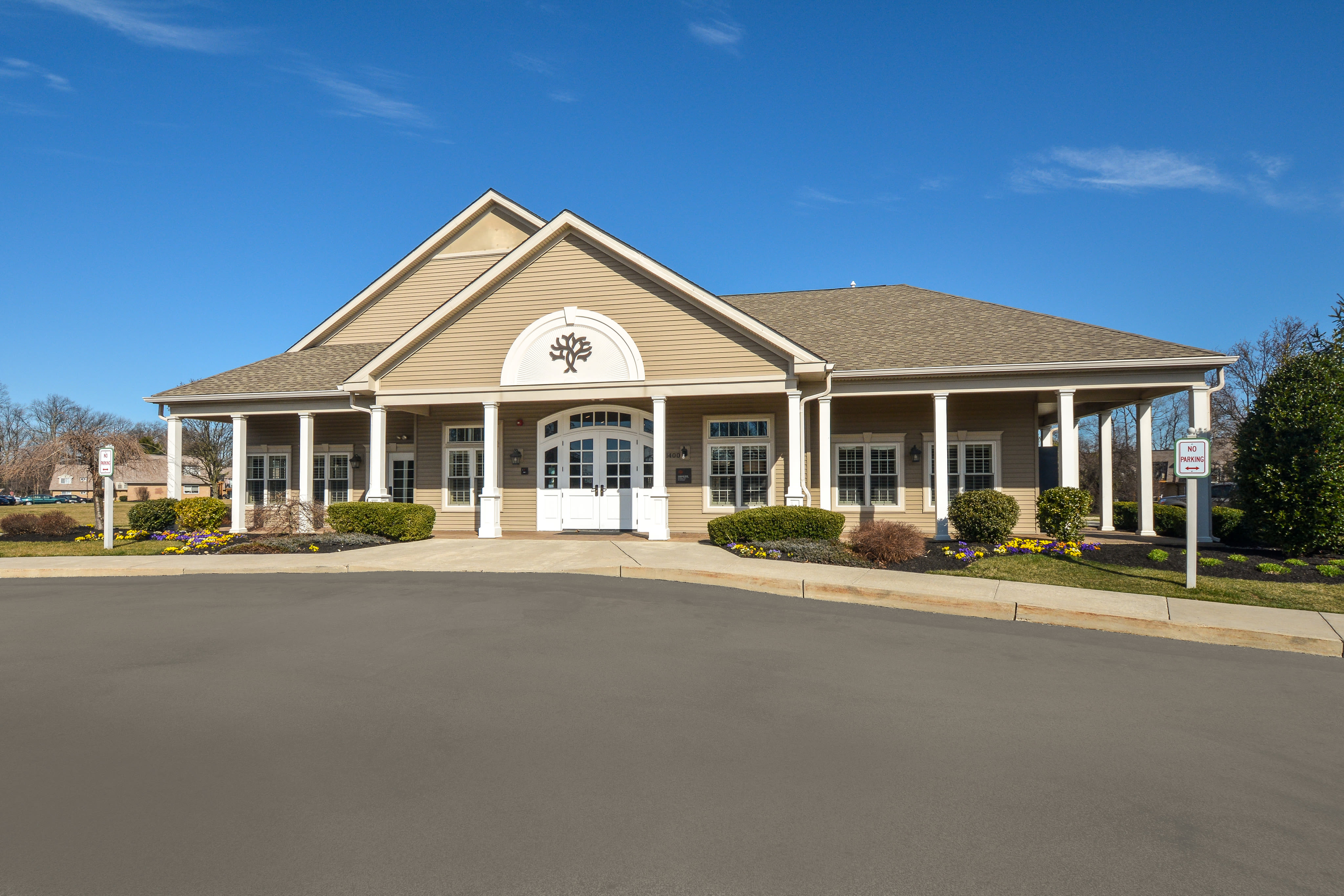 exterior view of apartments at Franklin Commons in Bensalem, Pennsylvania