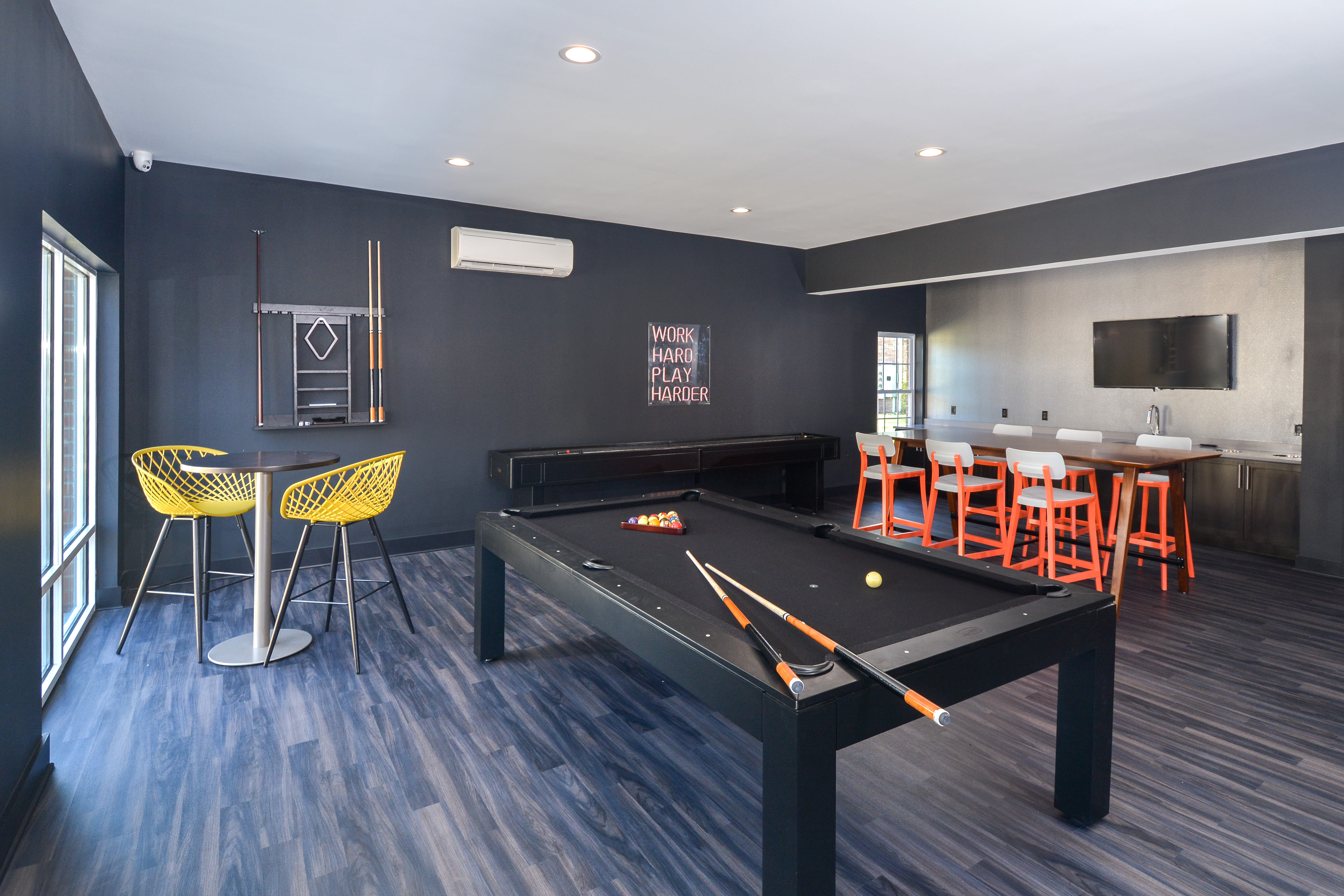 Game room at Aspen Court in Piscataway, New Jersey