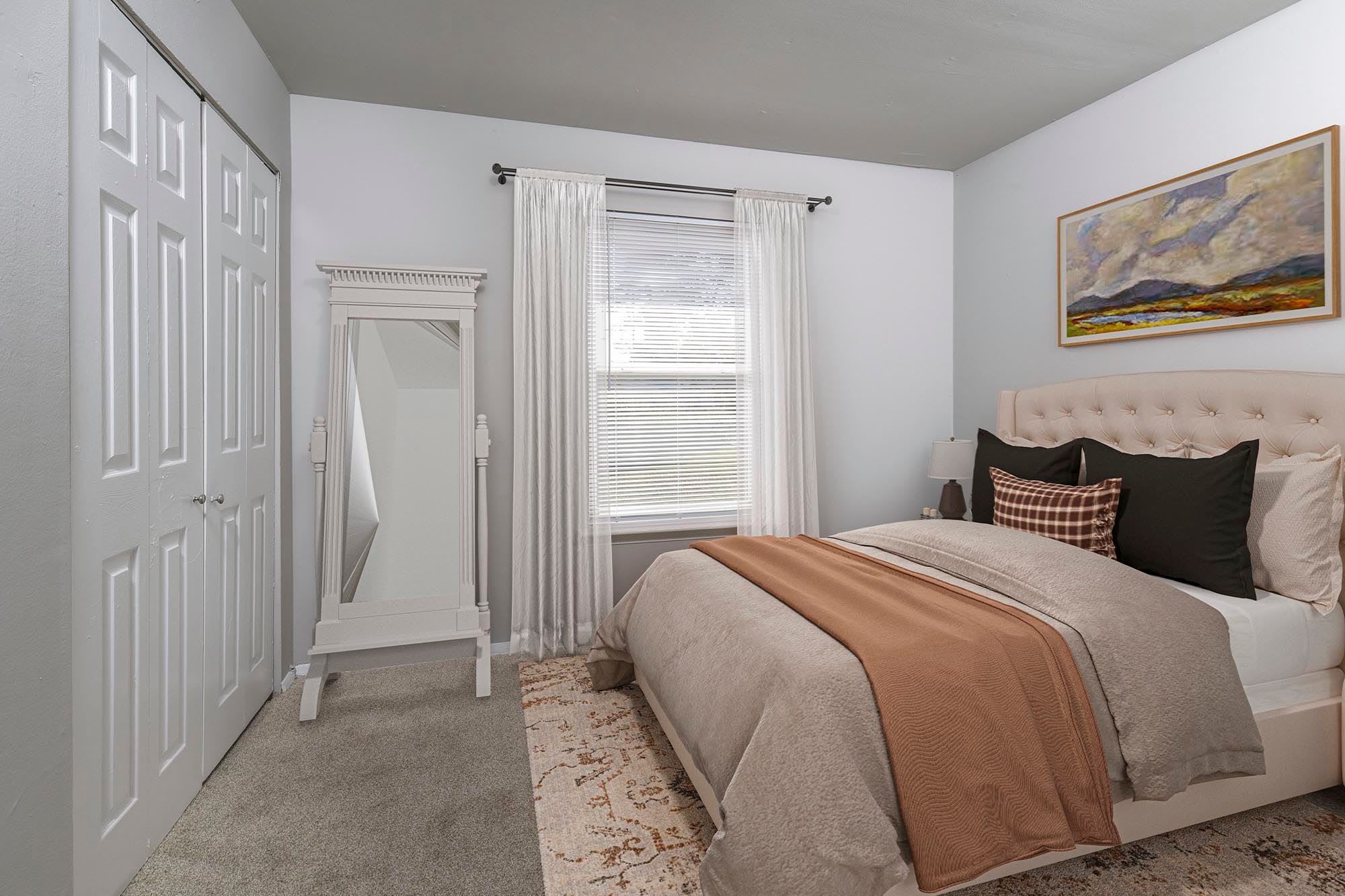 Primary bedroom at Chesapeake Pointe in Chesapeake, Virginia