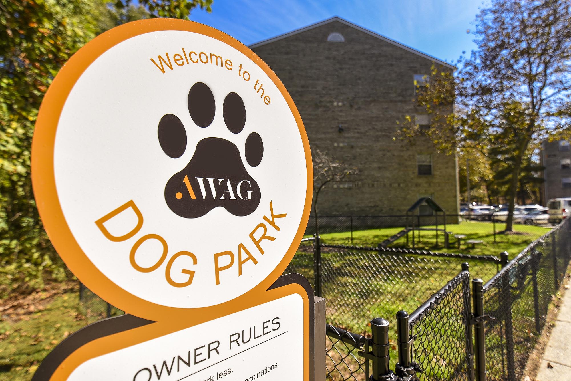 Dog park at Yorkshire Apartments in Silver Spring, Maryland