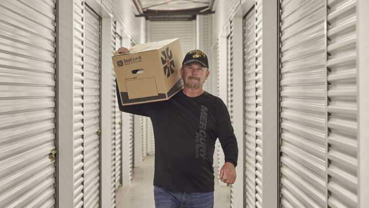 US Marine Corps veteran and BAM Tournament Trail organizer Mark Lassagne stores with StorQuest Self Storage.