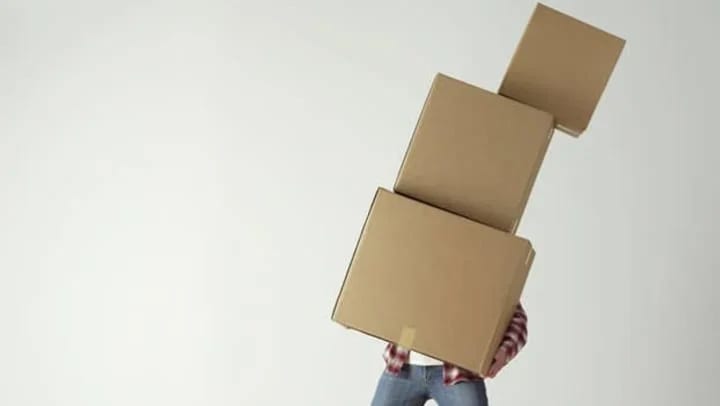 Shifting items in a cardboard boxes