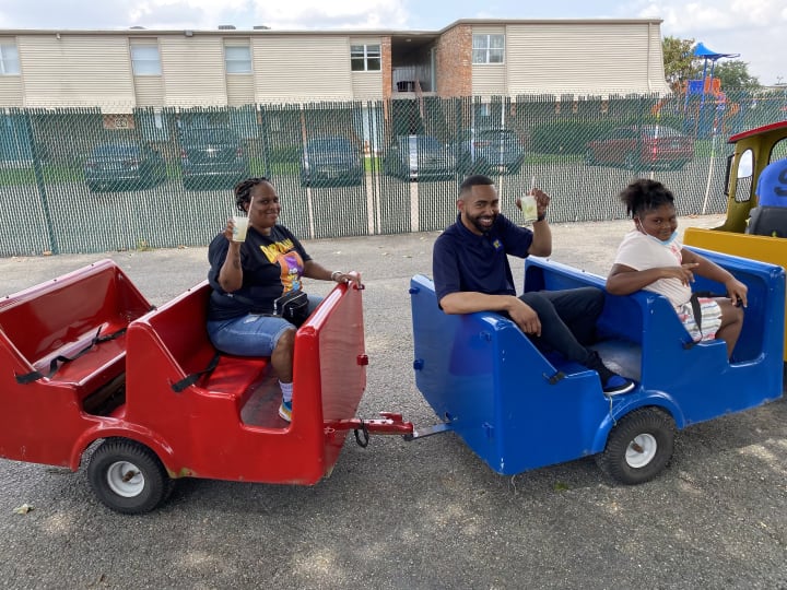 Employees on a Train Ride at Summerfield Apartment Homes