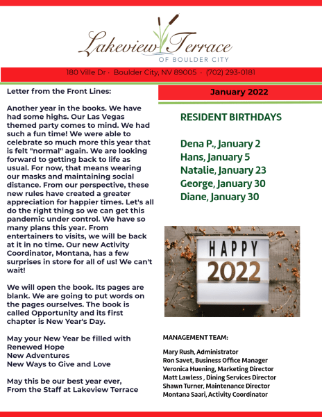 January newsletter page 1