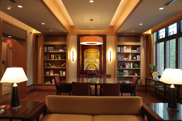 Well stocked library at All Seasons Birmingham in Birmingham, Michigan