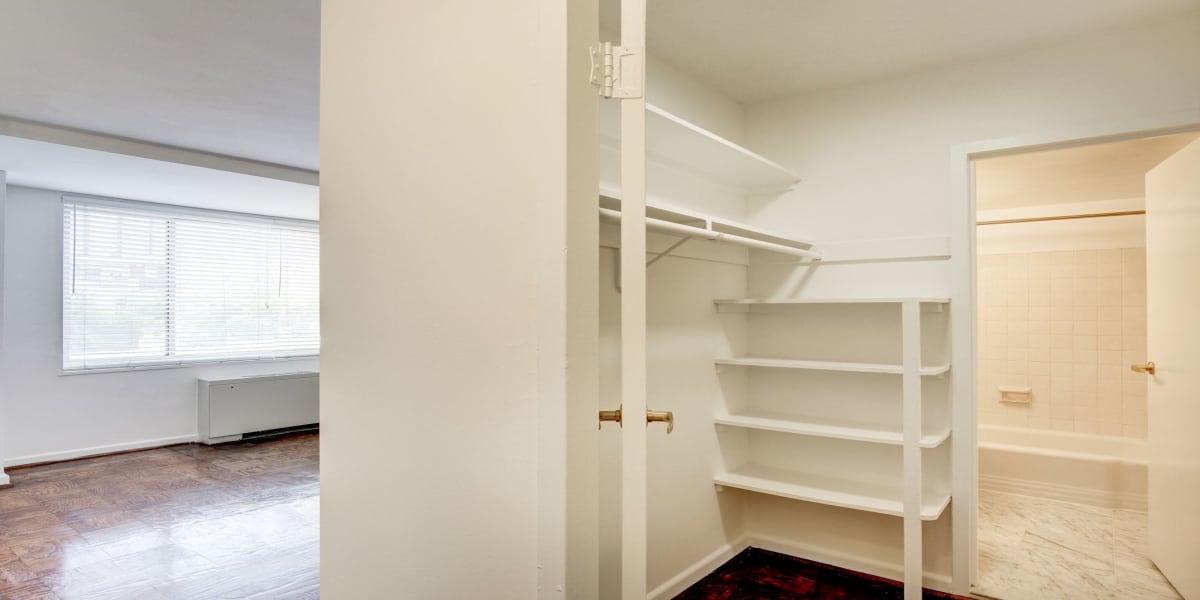 Walk in closet at Washington, District of Columbia 