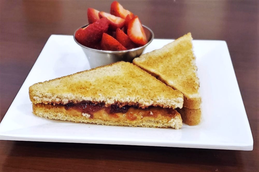 Fresh Peanut Butter And Jelly Sandwich at Heron Pointe Senior Living in Monmouth, Oregon