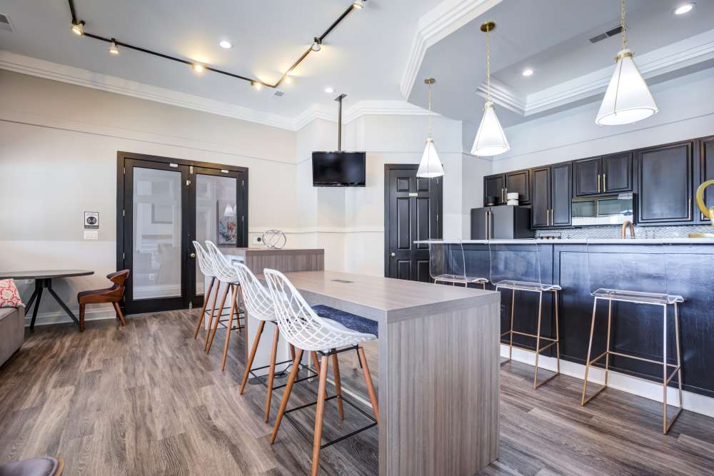 Bar seating at The Residences at Waterstone in Pikesville, Maryland