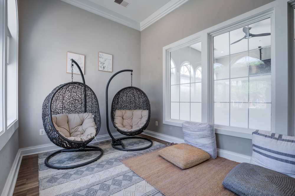 Hanging chairs at The Residences at Waterstone in Pikesville, Maryland