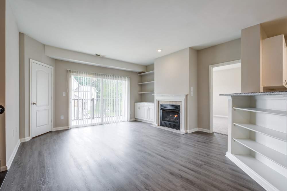 Living room at The Residences at Waterstone in Pikesville, Maryland