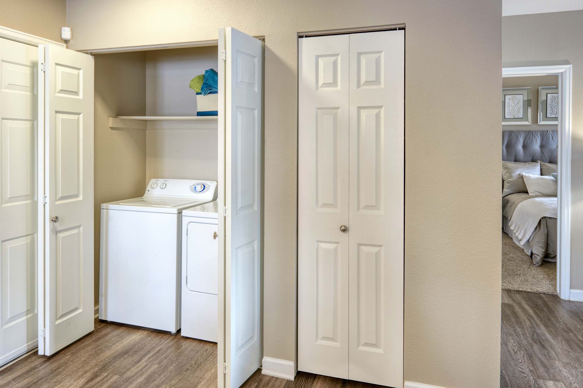 Washer and dryer in-home at Villas at Homestead Apartments in Englewood, Colorado