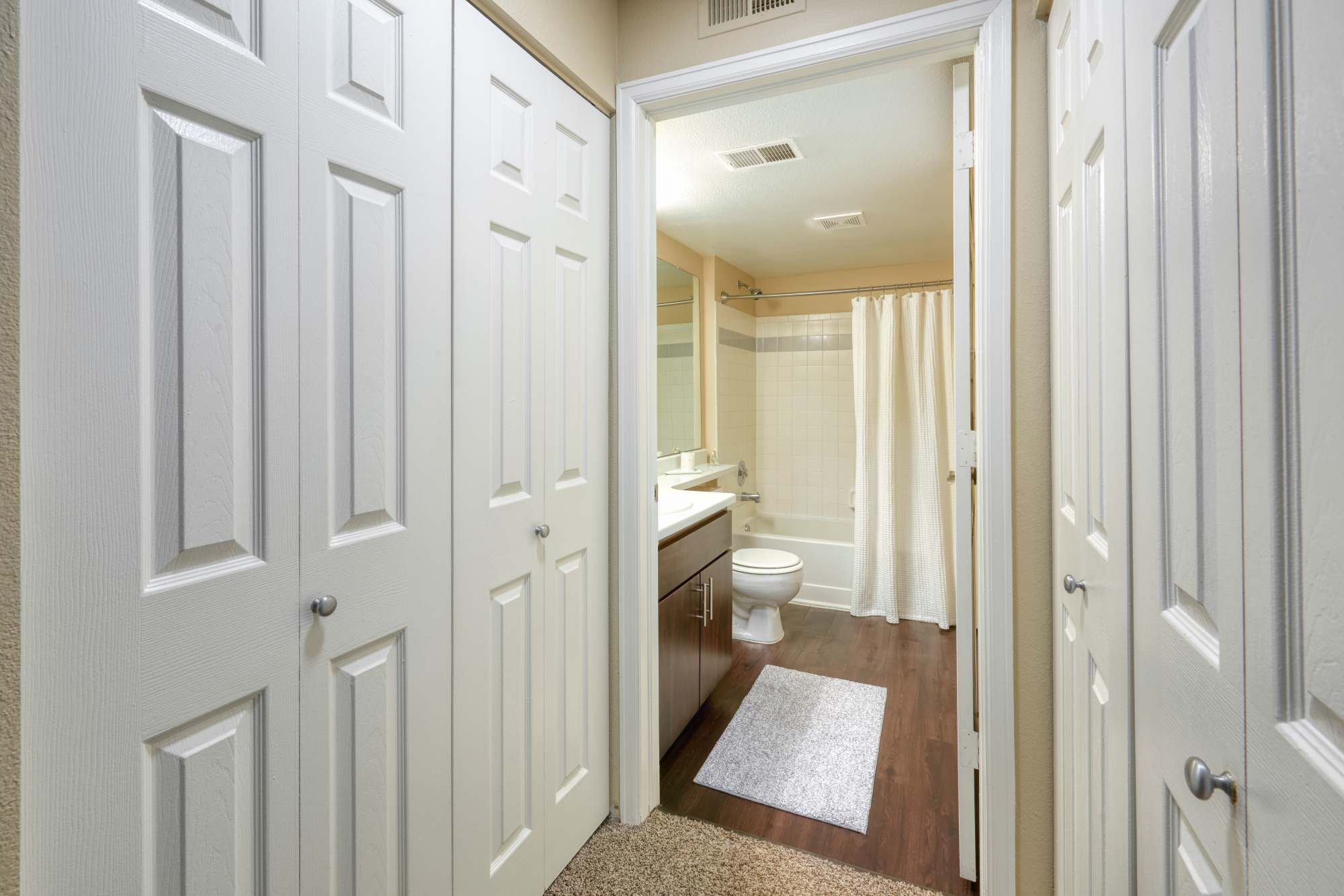 View of bathroom at Villas at Homestead Apartments in Englewood, Colorado