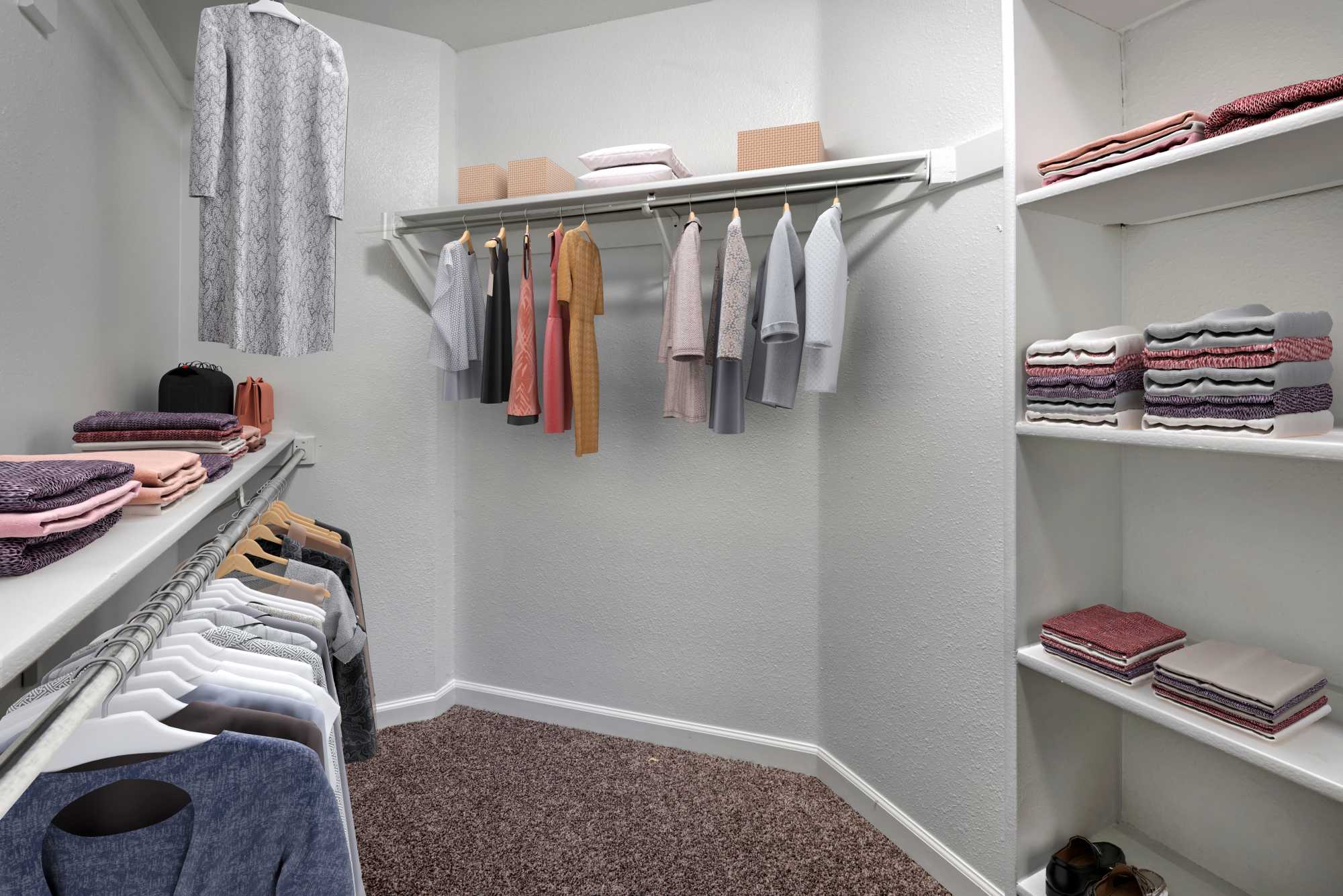 Walk-in closet at Villas at Homestead Apartments in Englewood, Colorado