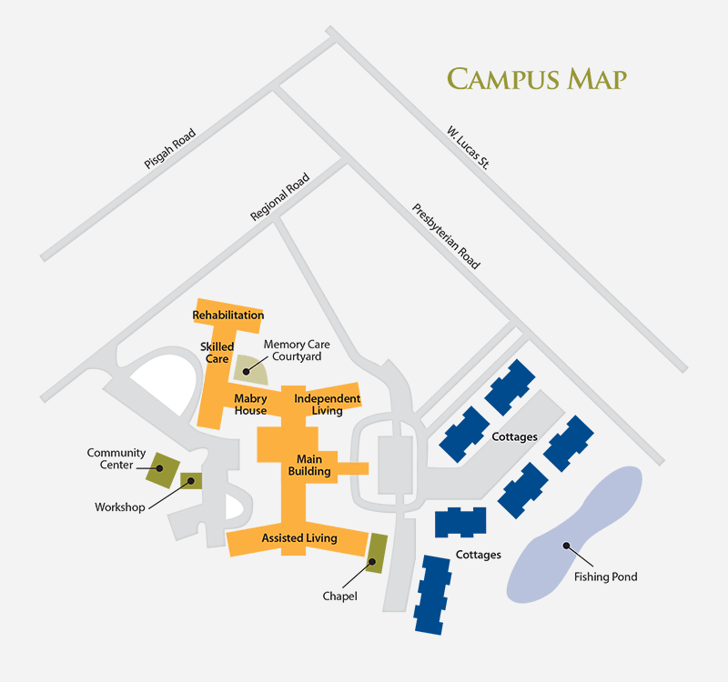 The Florence Presbyterian Community in Florence, South Carolina community map graphic