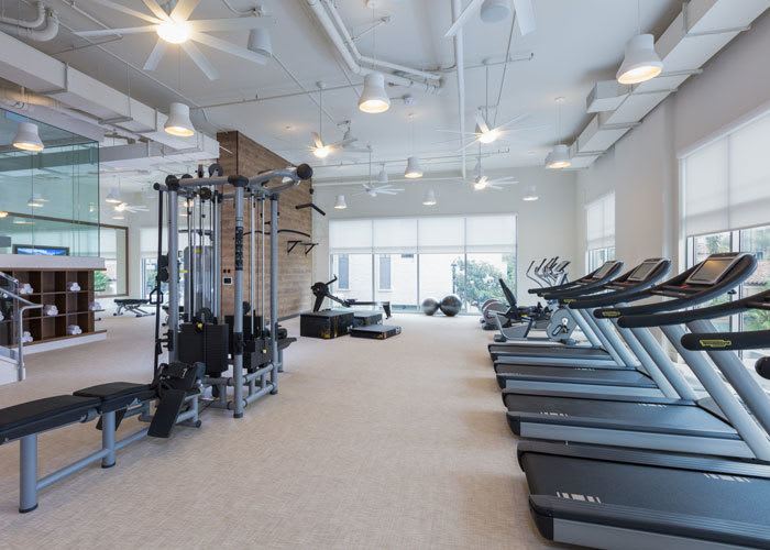 The REY in San Diego, California has an industrial-inspired gym!