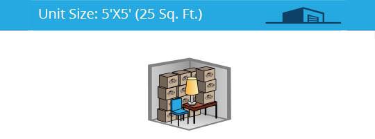 5x5 foot self storage unit