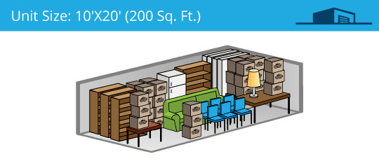 10x20 foot self storage unit