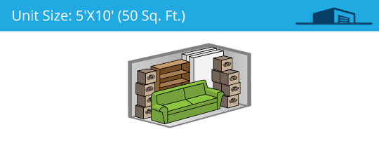 5x10 foot self storage unit