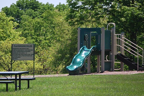 Playground and other amenities at apartments in Harrisburg, PA.