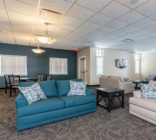 Fitness center and other amenities at apartments in Rochester, NY.