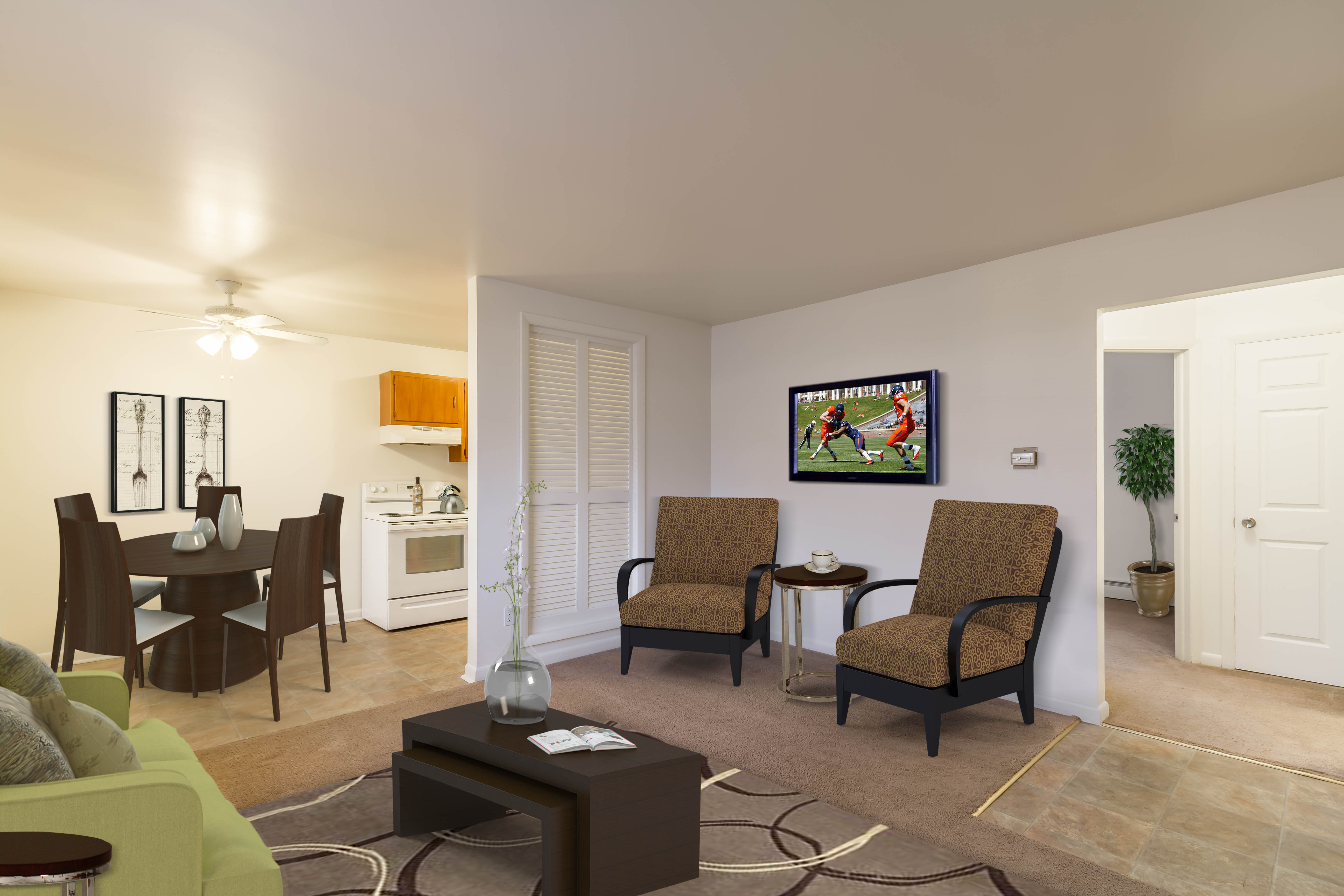 The spacious floor plans at Penfield Village Apartments offer excellent amenities
