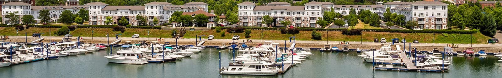 View from the waterfront at The Docks Apartments in PA