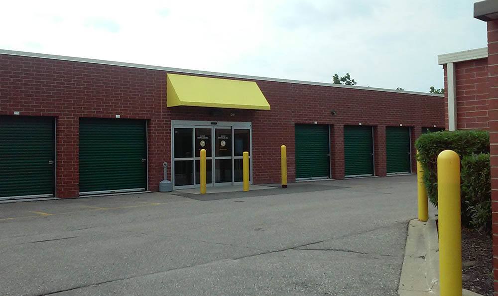 Exterior of storage units at Compass Self Storage in Novi, MI