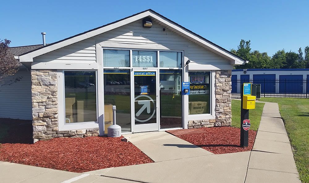 Exterior Of Leasing Office at Compass Self Storage in Flat Rock, MI