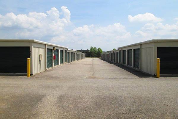exterior of storage units at Compass Self Storage in Hebron