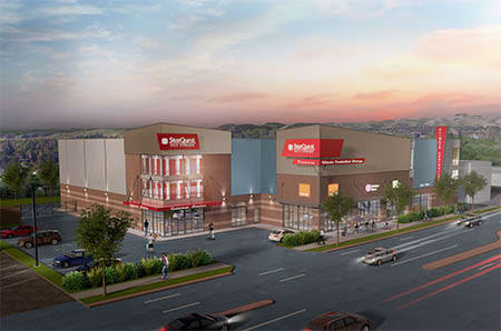 Self storage building exterior in Lakewood