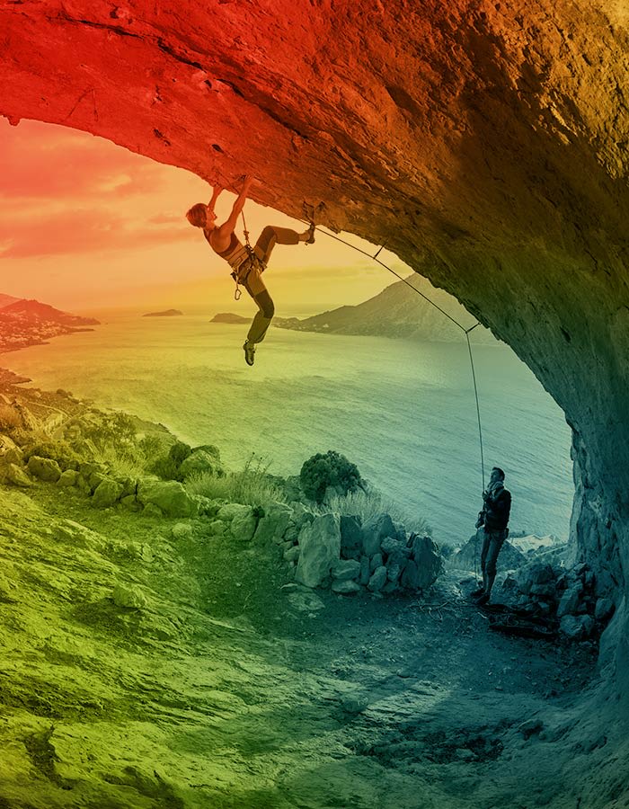 Person rock climbing