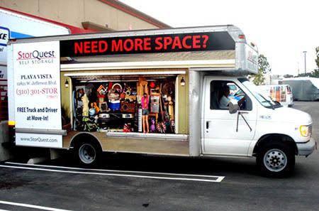 Moving truck and driver at Ripon self storage