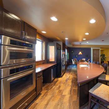 Resident lounge with kitchen at our Atlanta apartments