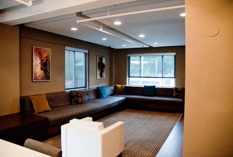 the lounge inside our apartments in Atlanta