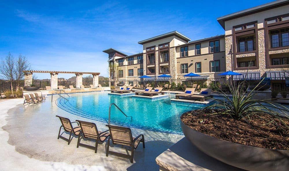 The fitness center at our Farmers Branch apartments