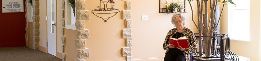 Senior living woman enjoying the amenities offered by assisted living in Tipp City Ohio.