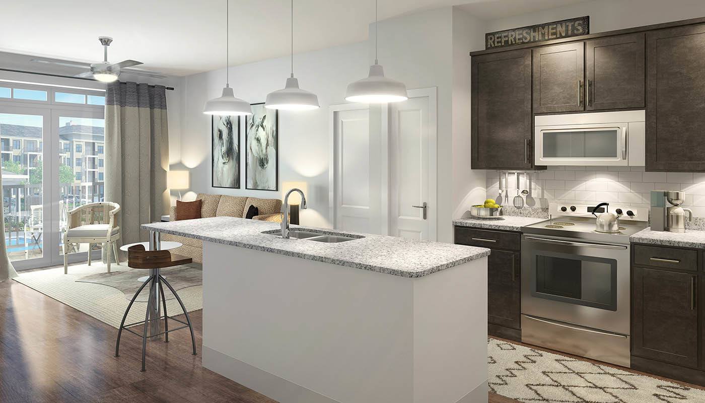The Edge kitchen model rendering
