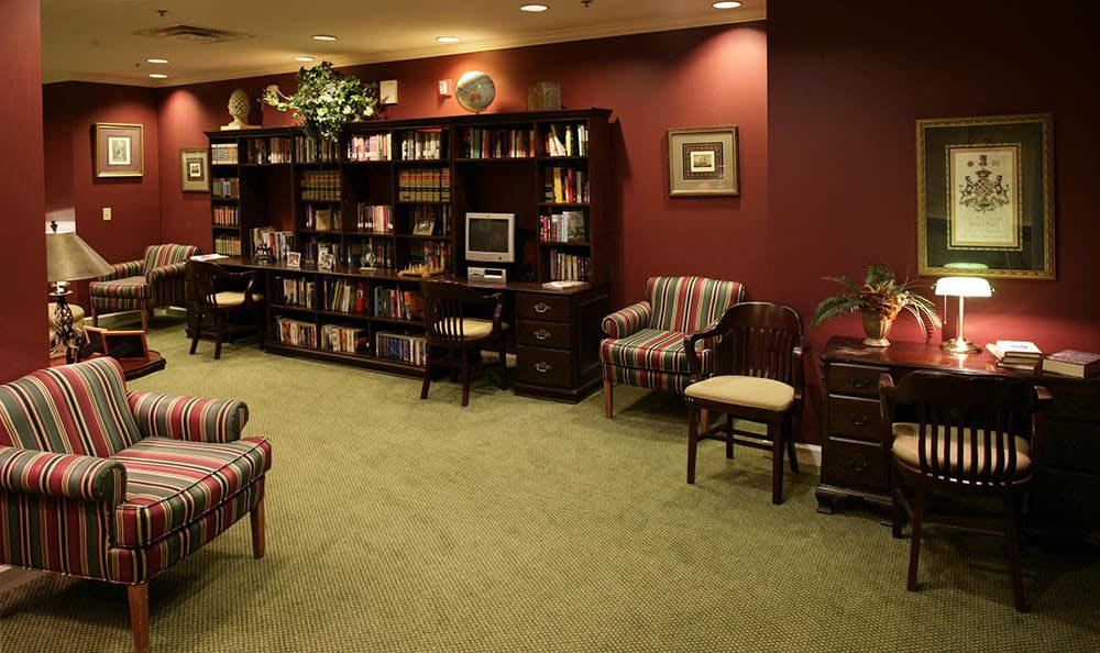 Our Huntsville senior living library exudes a relaxing atmosphere