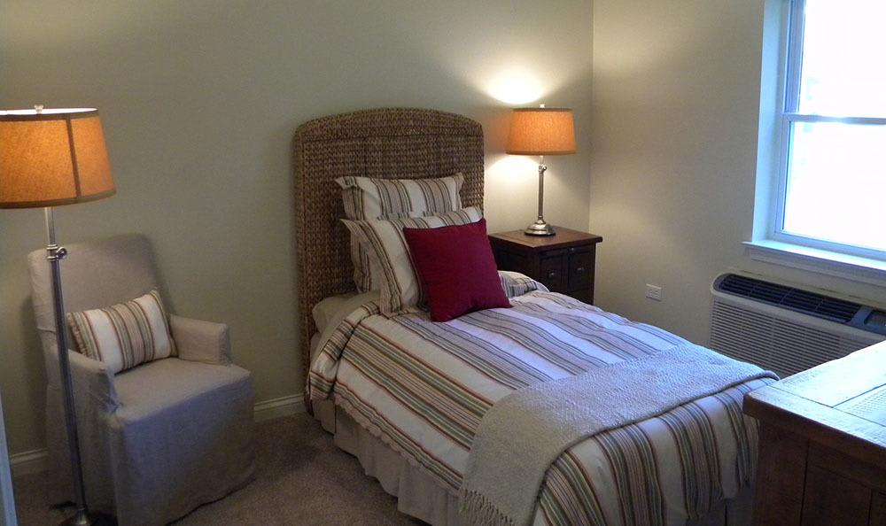 Enjoy your rest in our senior living bedrooms in Plainfield