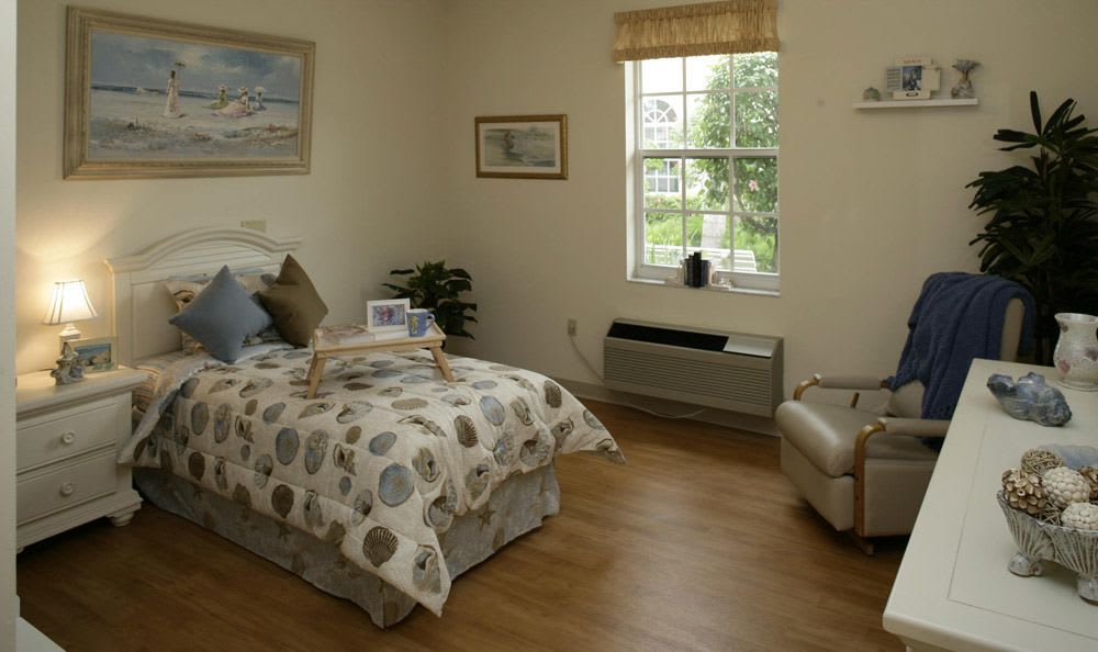 Personal bedroom at our senior living facility in Tamarac