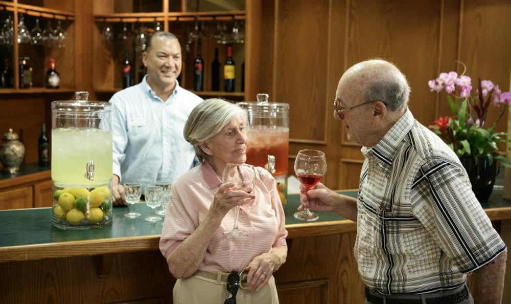 Visit our cafe in Coral Springs senior living facility and have a drink with your friends