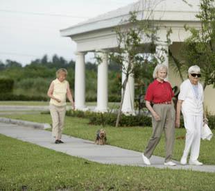 senior living residents enjoying a stroll in Vero Beach